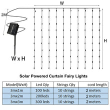 Load image into Gallery viewer, Solar Power Fairy Curtain Lights