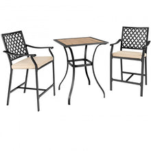 Load image into Gallery viewer, 3 Pieces Patio Bar Set 2 Bar Stools and 1 Square Table - gardenstarshop