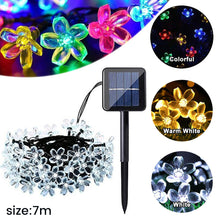 Load image into Gallery viewer, Flower Garland Solar String Lights, 7M, 50 LED, 8 Mode