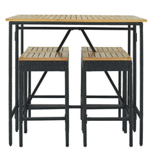 Load image into Gallery viewer, 5-Piece Outdoor Patio Wicker Bar Set Foldable Tabletop with 4 Stools - gardenstarshop