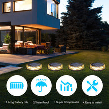 Load image into Gallery viewer, 4Pcs LED Solar Pathway Disc Lights