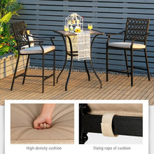 Load image into Gallery viewer, 3 Pieces Patio Bar Set 2 Bar Stools and 1 Square Table - gardenstarshop