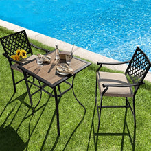 Load image into Gallery viewer, 3 Pieces Patio Bar Set 2 Bar Stools and 1 Square Table - gardenstarshop