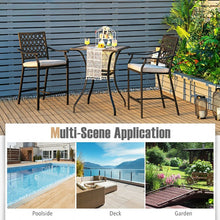 Load image into Gallery viewer, 3 Pieces Patio Bar Set 2 Bar Stools and 1 Square Table - gardenstarshop