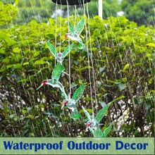 Load image into Gallery viewer, Solar Color Changing Hummingbird Wind Chimes
