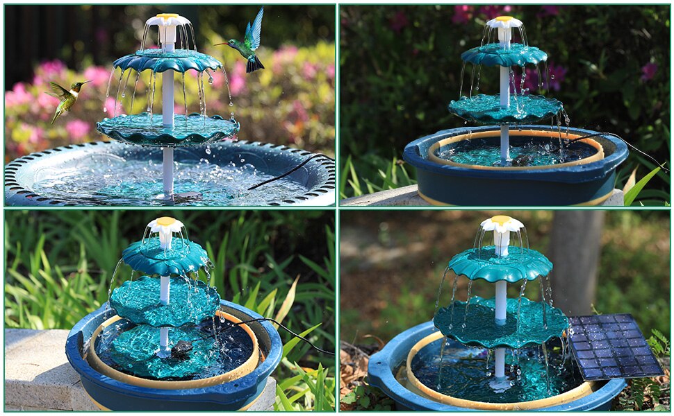 3 Tiered Fountain, Solar Pump