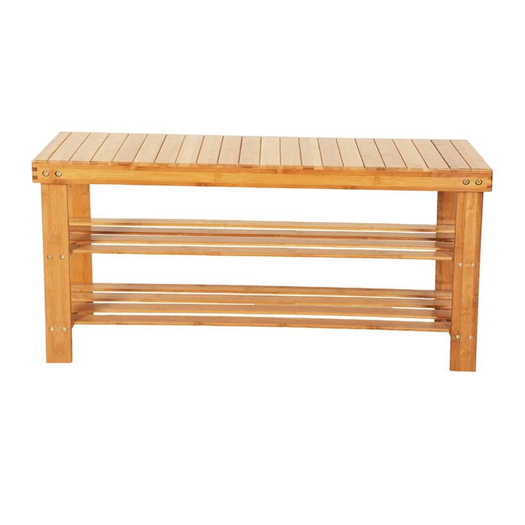 3 Tiers Bamboo Bench Shoe Rack