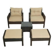 Load image into Gallery viewer, 5-Pcs Wicker Outdoor Patio Furniture Set - gardenstarshop
