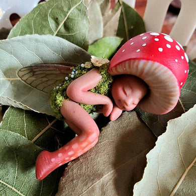 Handicraft Sleeping Baby Mushroom Fairy Ornaments - gardenstarshop