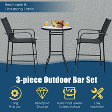 Load image into Gallery viewer, 3 Pieces Outdoor Patio Bar Table Stool Set - gardenstarshop
