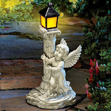 Load image into Gallery viewer, Roman Pillar Angel Statue with Solar Lamp
