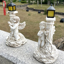 Load image into Gallery viewer, Roman Pillar Angel Statue with Solar Lamp
