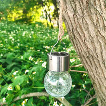 Load image into Gallery viewer, Tree Gnome with Solar Crack Bulb Lamp
