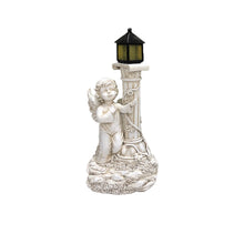 Load image into Gallery viewer, Roman Pillar Angel Statue with Solar Lamp
