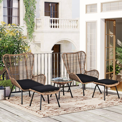 Outdoor Patio 5-Piece Wicker Set - gardenstarshop