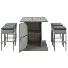 Load image into Gallery viewer, 5 Piece Wicker Square Dining Table Set - gardenstarshop
