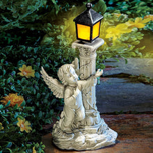 Load image into Gallery viewer, Roman Pillar Angel Statue with Solar Lamp
