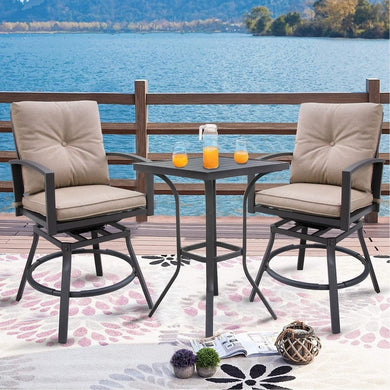 3 PCS Patio Outdoor Bar Set - gardenstarshop