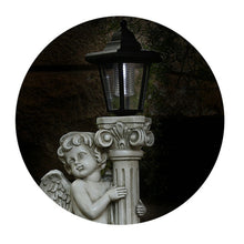 Load image into Gallery viewer, Roman Pillar Angel Statue with Solar Lamp
