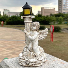 Load image into Gallery viewer, Roman Pillar Angel Statue with Solar Lamp
