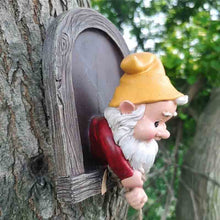 Load image into Gallery viewer, Tree Gnome with Solar Crack Bulb Lamp
