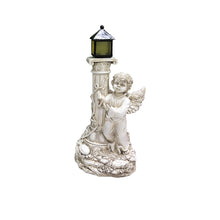 Load image into Gallery viewer, Roman Pillar Angel Statue with Solar Lamp
