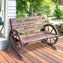 Load image into Gallery viewer, Rustic Wooden Garden Bench - gardenstarshop
