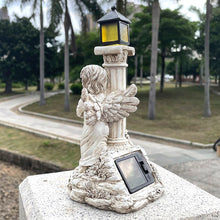 Load image into Gallery viewer, Roman Pillar Angel Statue with Solar Lamp
