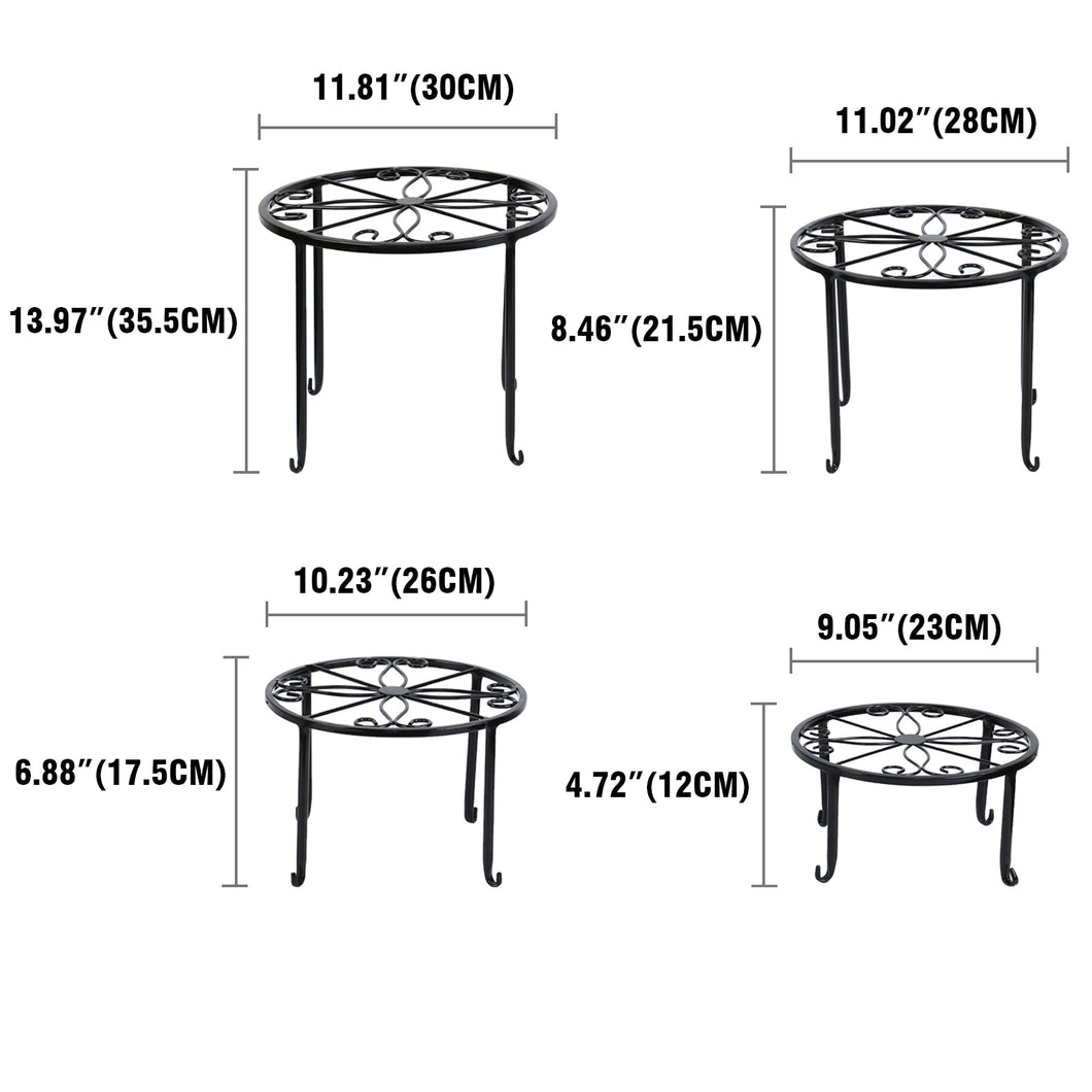 4pcs Wrought Iron Plant Stand - gardenstarshop